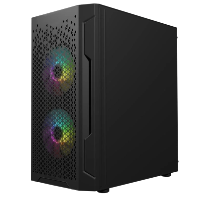 Nowy gamingowy Logic Aramis czarny ARGB MINI AMD Ryzen 5 4500 3,6 GHz / 16 GB / 480 SSD / Win 11 + Nvidia RTX 3050 [6GB] 