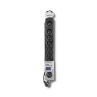 Listwa zasilająca antyprzepięciowa Qoltec 50113 / 8 gniazd / 1,8 m czarna
